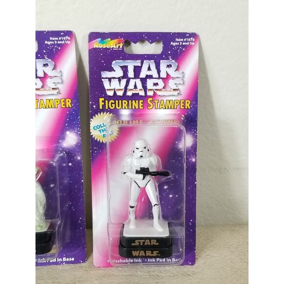 STAR WARS Figurine Stamper Yoda Stormtrooper 1997 Lucasfilm Vintage New - Picture 3 of 9